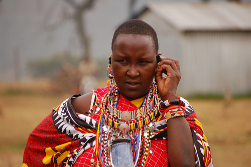 African Woman Using a Mobile Phone